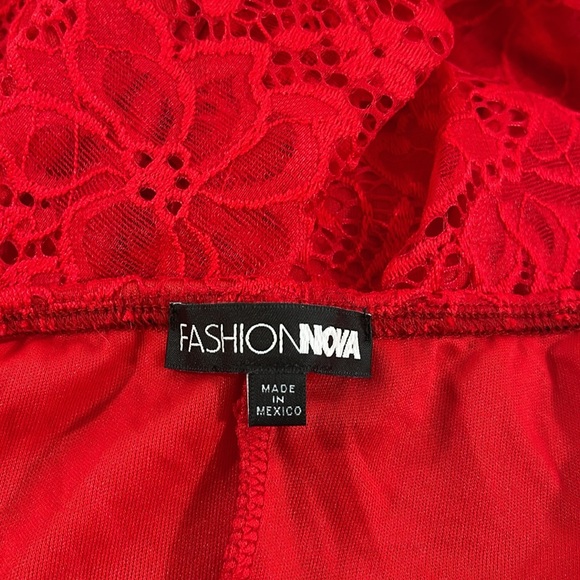 FASHION NOVA Elegant Lace Maxi Dress Red Size Small - Picture 8 of 11